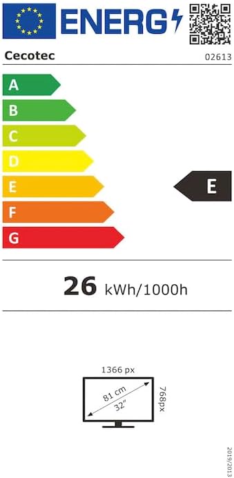 Cecotec TV, Televisor LED de 32Pulgadas 0 Series 0032S. Pantalla 32 Pulgadas, HD