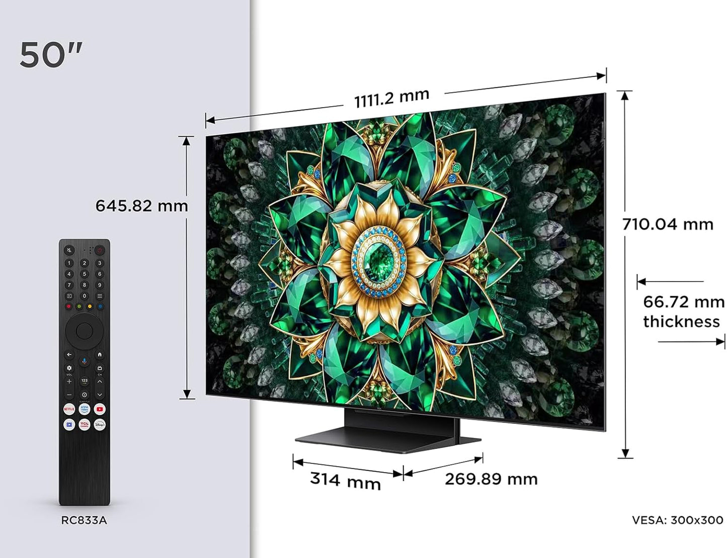 50Q7C 50" QD-Mini LED, 4K HDR Premium 2600, Smart TV