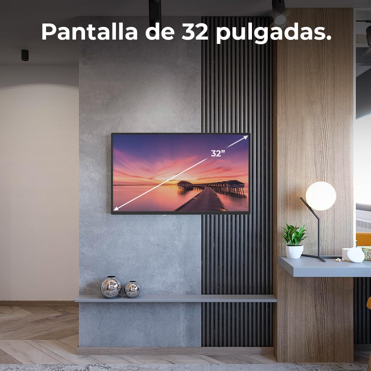 Cecotec TV, Televisor LED de 32Pulgadas 0 Series 0032S. Pantalla 32 Pulgadas, HD