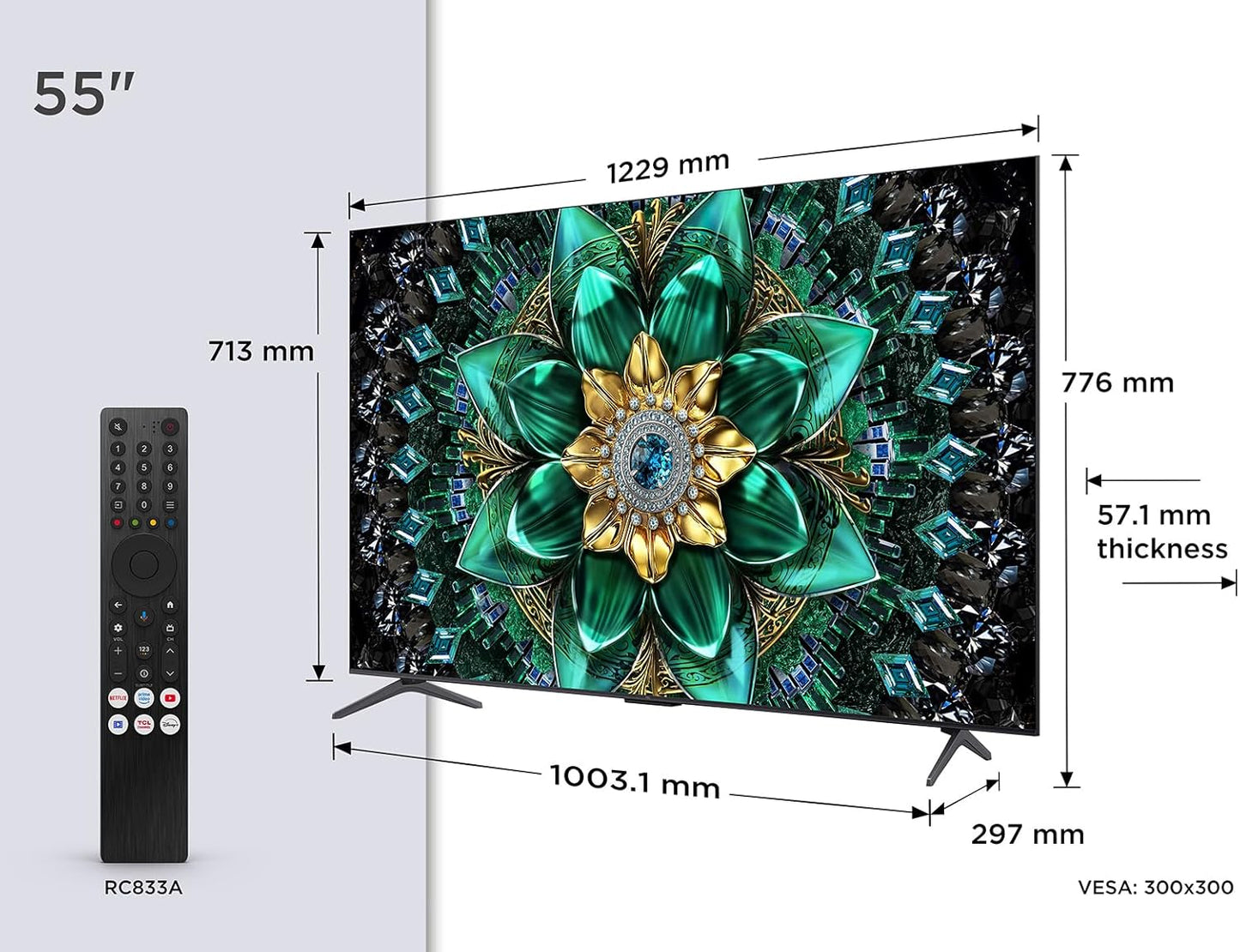 TCL 55Q6C 55” QD-Mini LED Smart TV, 4K HDR Premium