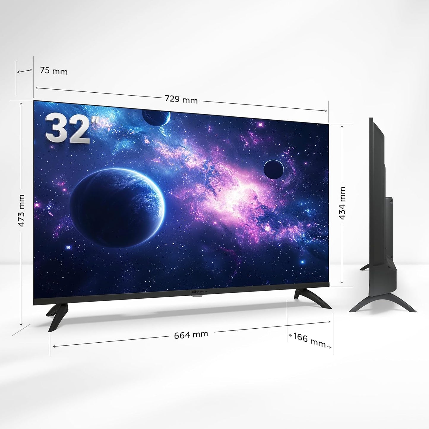 TD Systems - Televisor 32 Pulgadas sin Marcos