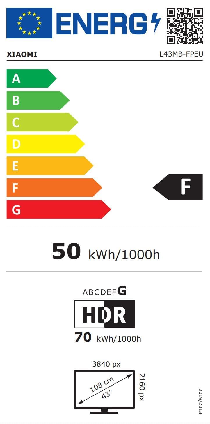 XIAOMI TV F Pro 43, 43 Pulgadas