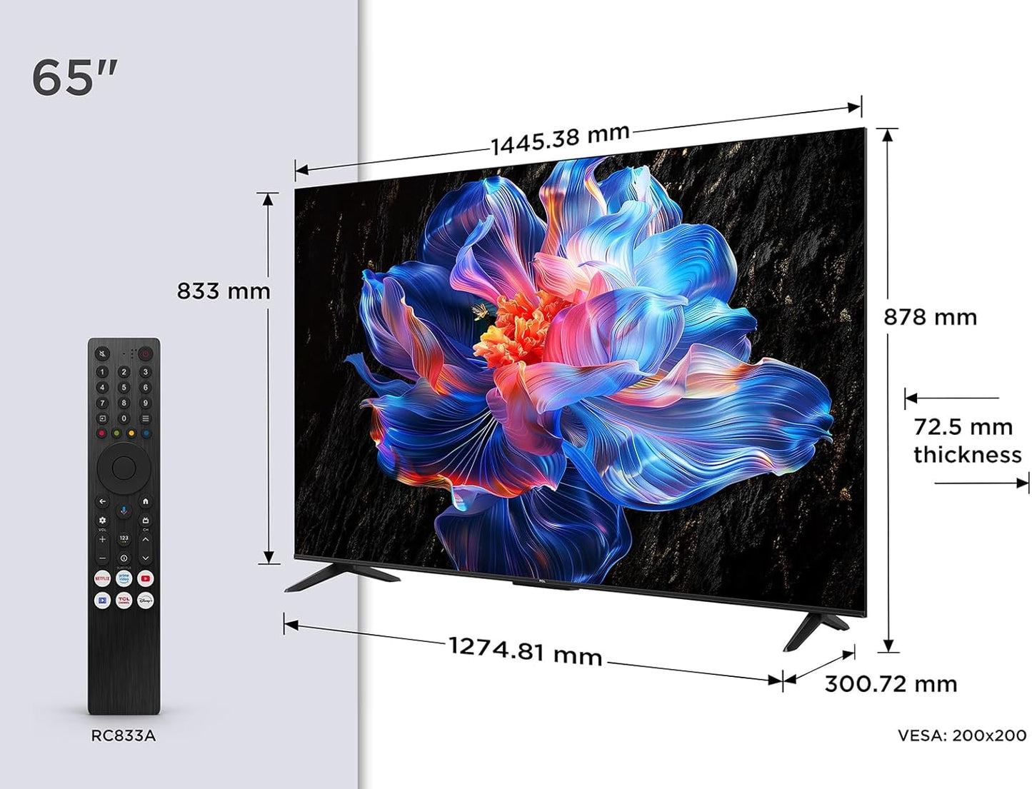 TCL 65V6C 65” Direct LED Smart TV, 4K HDR