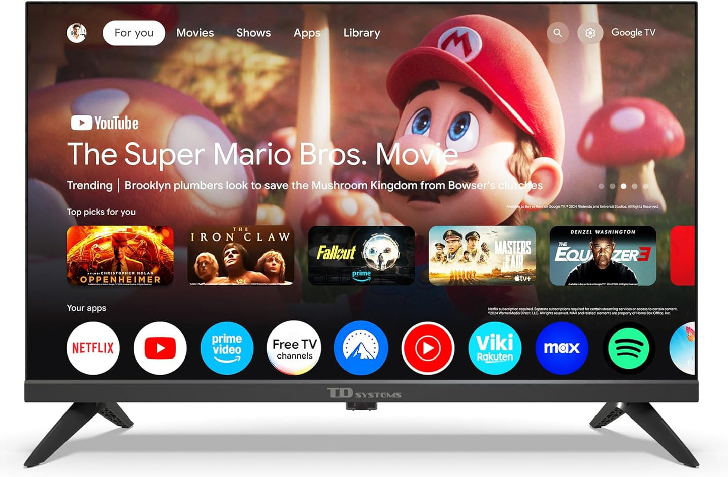 TD Systems - Smart TV 24 Pulgadas HDR sin Marcos, Android 11