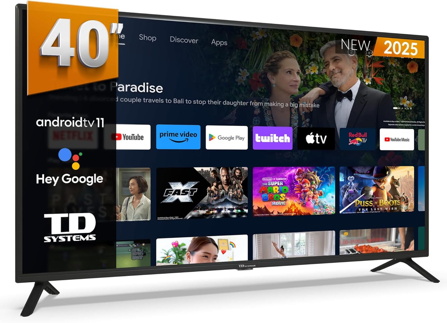 TD Systems - Smart TV 40 Pulgadas Full HD, Television TDT HD