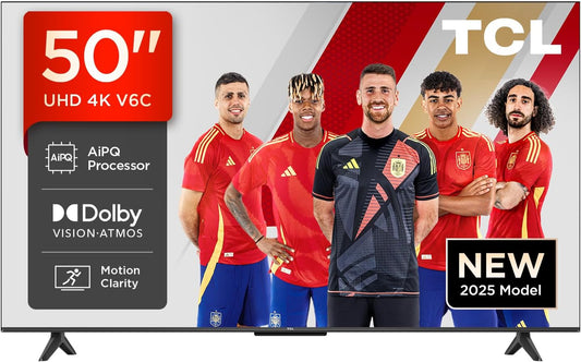 TCL 50V6C 50” Direct LED Smart TV, 12K HDR, Powered by Google TV