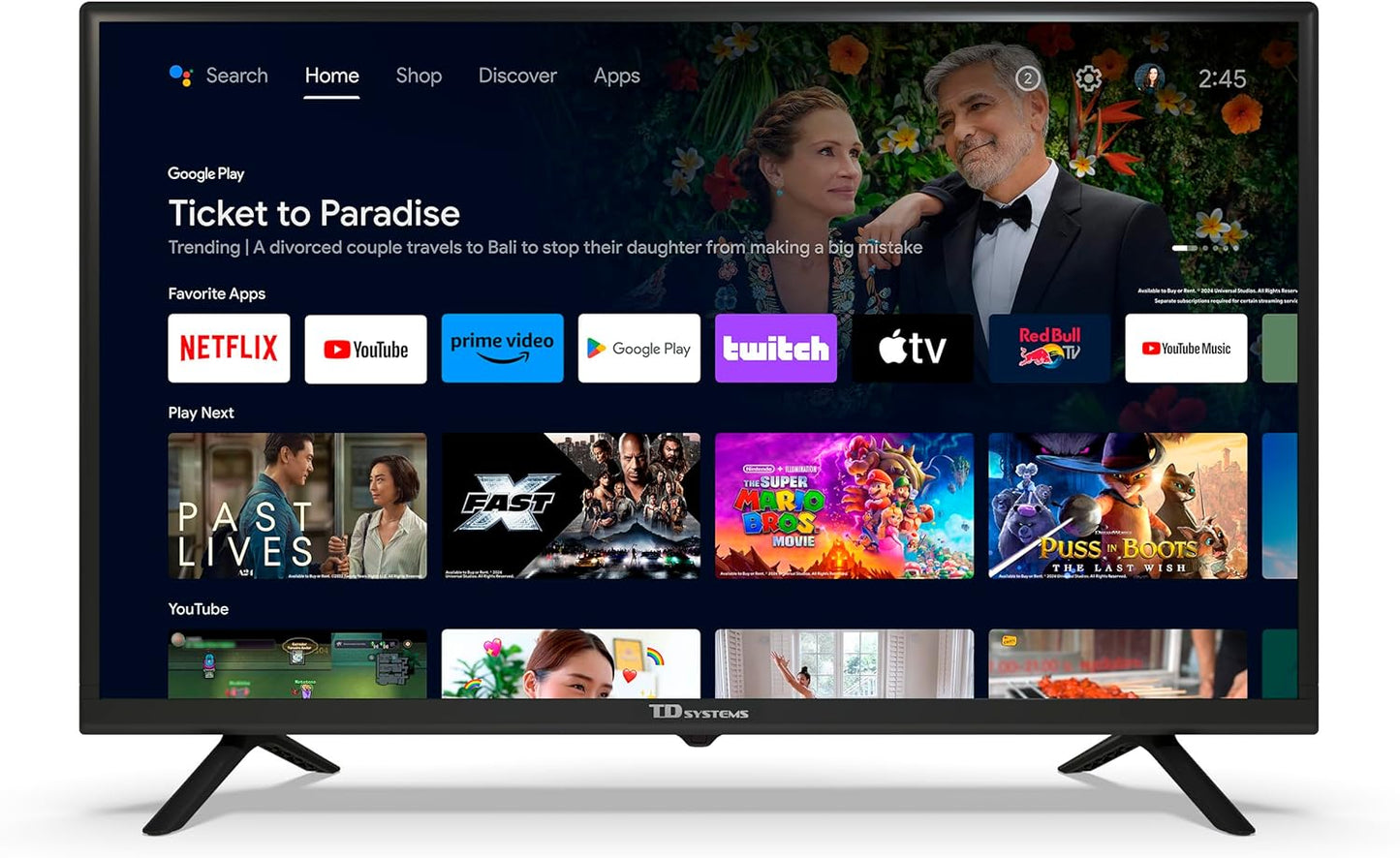 TD Systems - Smart TV 32 Pulgadas, Hey Google, Television TDT HD, Android 11, Modelo 2025, Televisor con 3 años de garantía - PRIME32C19GLE