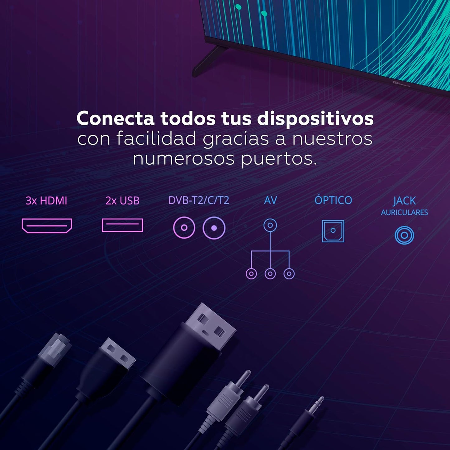 TD Systems - Televisor 40 Pulgadas 3 años de garantía (No Smart TV)