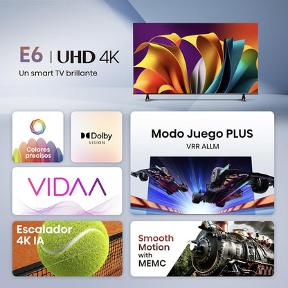 Hisense 65E6NT - UHD 4K,VIDAA Smart TV, 65 Pulgadas